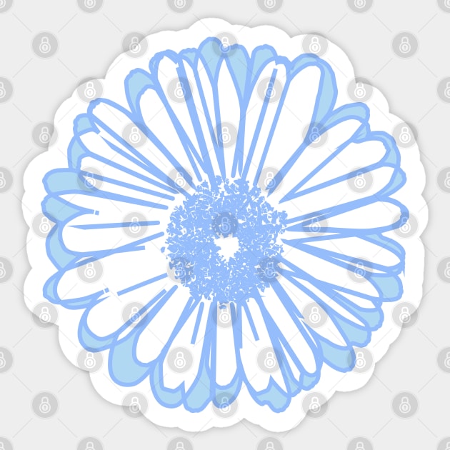 Pretty Blue Daisy Sticker by Hedgie Designs